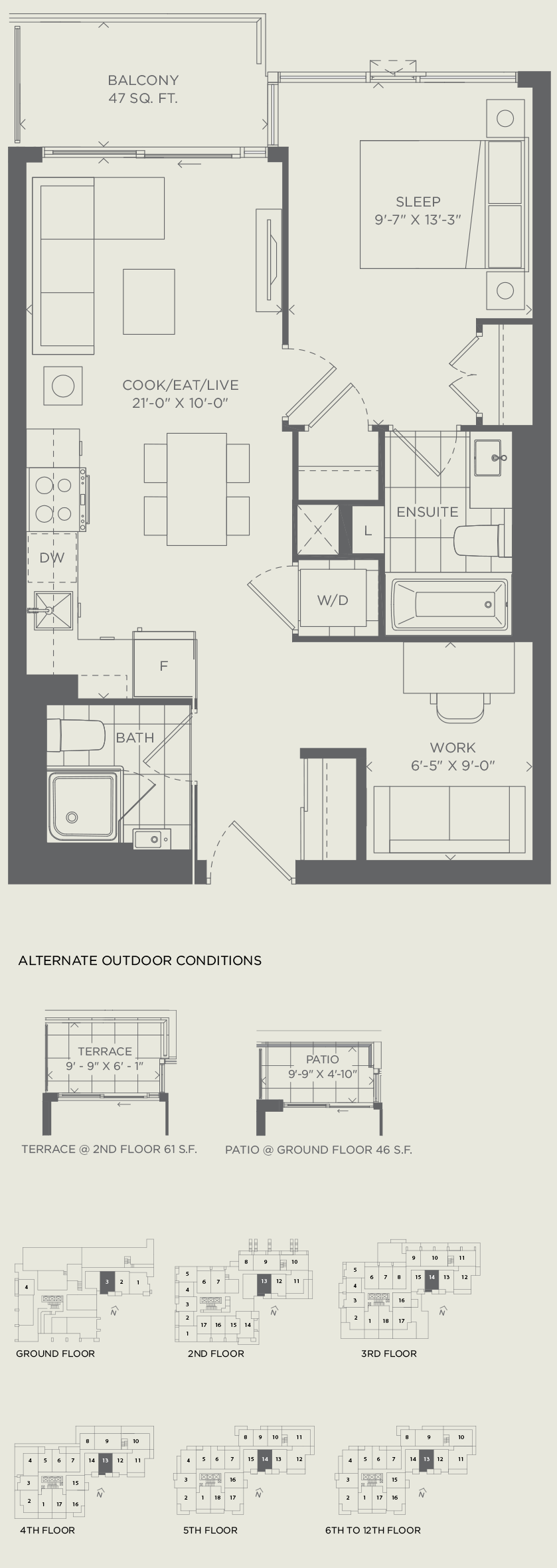 Suite 1D+D2 669 SQ. FT.