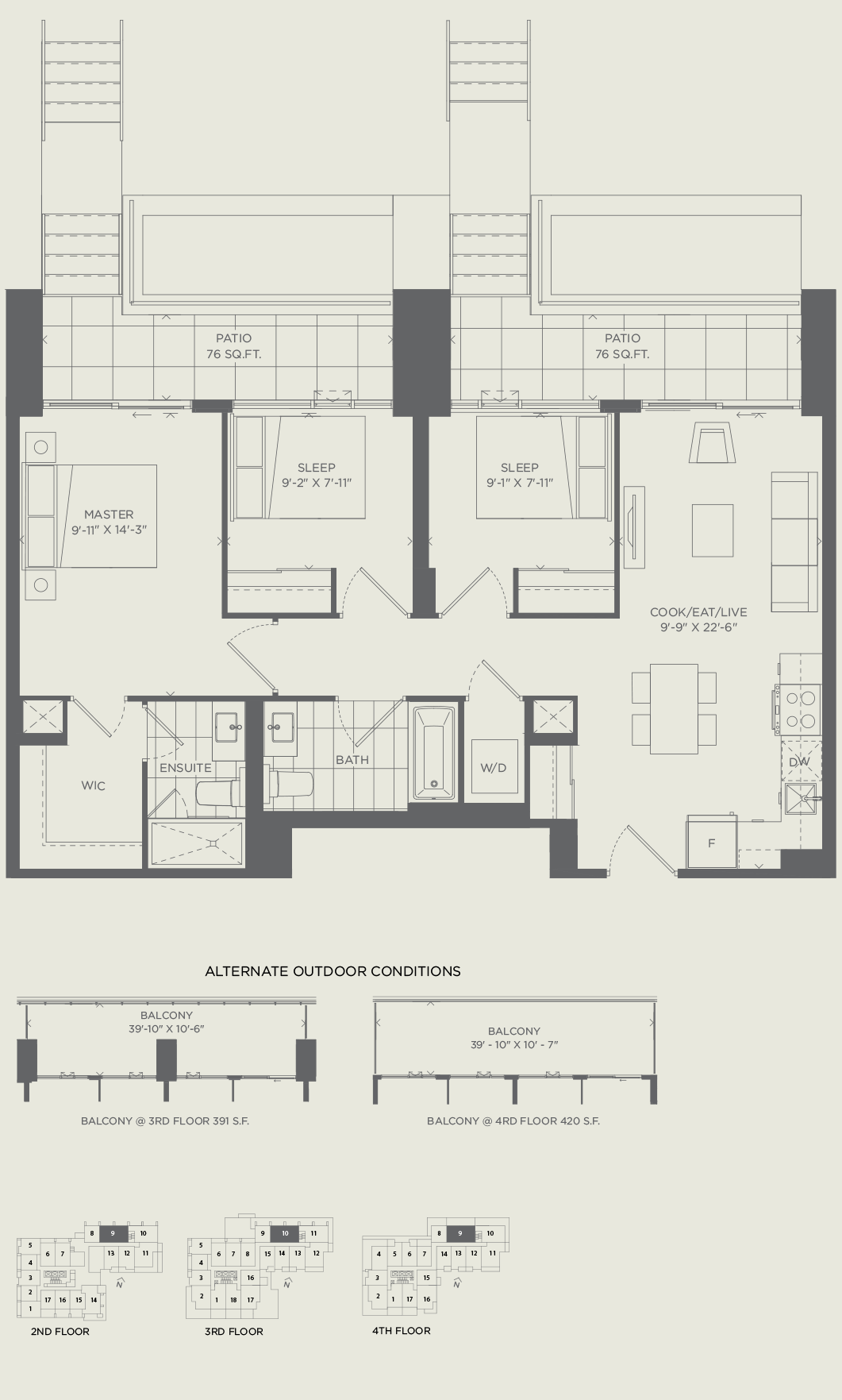 Suite 3E2 1,098 SQ. FT.